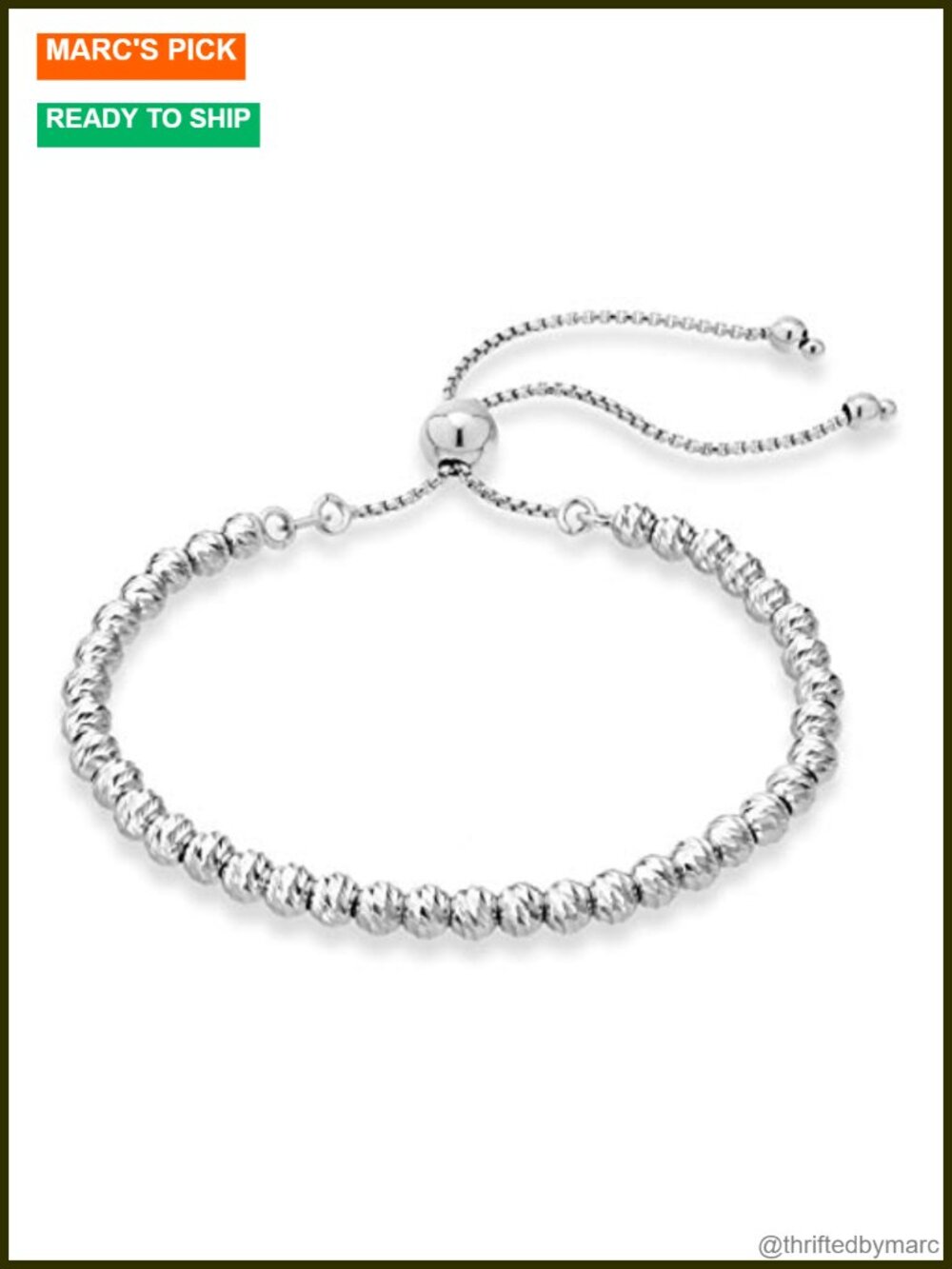 Italian 925 Sterling Silver or 18K Gold Plated Diamond-Cut Adjustable Bolo 4mm